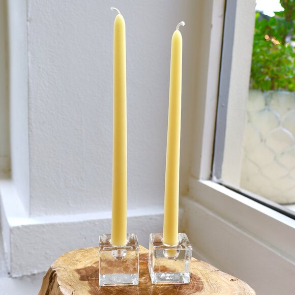 Vintage MCM Glass Cube Candleholders, Pair - Picture 4 of 4